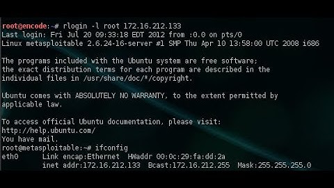 Hack Metasploitable server without credentials using RLOGIN technique
