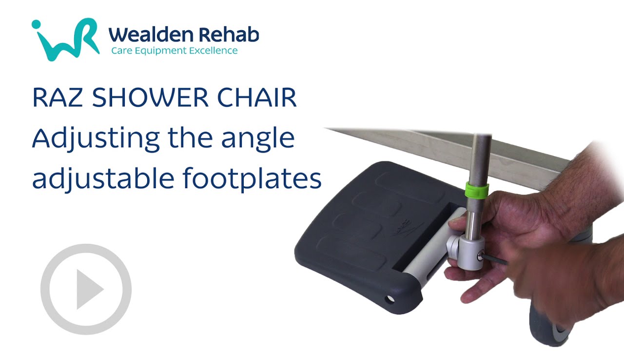 RAZ Shower Chair, Adjusting the angle adjustable footplates YouTube