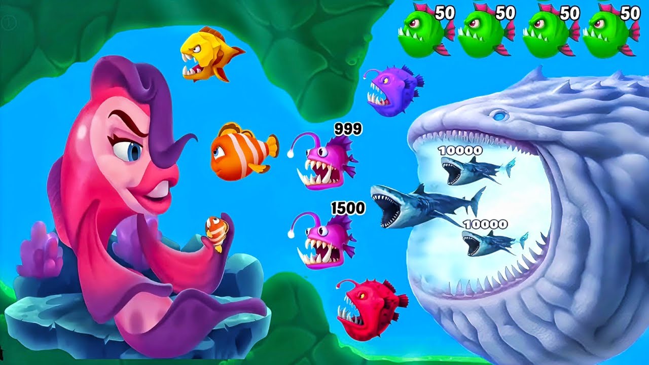 Fishdom 🐟 Monster Shark Extreme Attack 🔥 Fish Rescue from Monster Shark ...