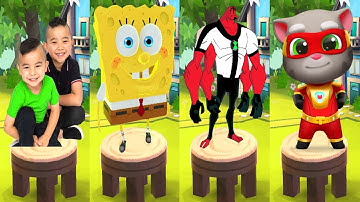 Tag with Ryan SpongeBob VS CKN Toys Car Hero Run VS Tom Hero Dash VS Ben10 Up To Speed All Character