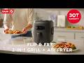 Dash Flip & Fry™ 3QT Analog 2-in-1 Grill & Air Fryer