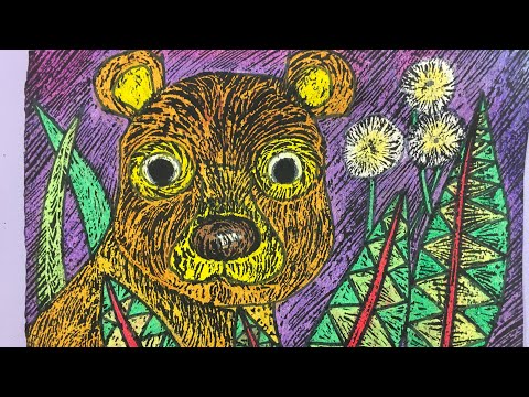 How to create an easy bear scratch art