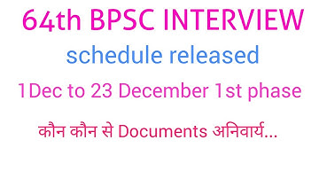 64th BPSC interview schedule....