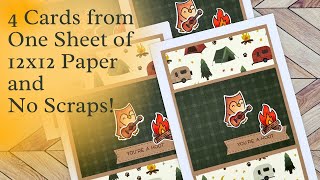 Use 12x12 Paper Fast! | 4 Cards No Scraps