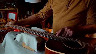 Guitar set-up. Art & Lutherie Cedar Antique Burst - YouTube