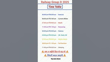 Railway Group-D 2025 | rrb group d 2025 | railway group d time table | time table | #railwaygroupd
