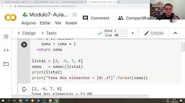 Módulo 7 - Aula 10 - Soma dos elementos de uma lista