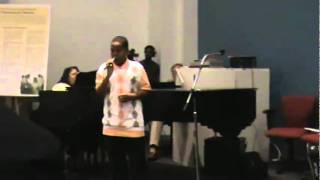 Michael J. Woodard sings I Believe for Dr.  Ackerman