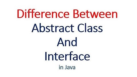 Difference Between Abstract Class and Interface - Hindi