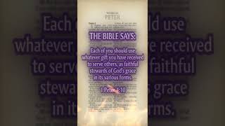 Daily bible reminder: Everyone is gifted by God and must use their gifts to serve others.