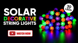 Hardoll 30 LED String Decorative Figured Ball Solar Light (Multicolor) | Waterproof Festival Light