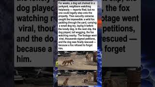 A dog was chained in a junkyard for weeks. A wild fox brought him toys and played with him 🥹🐕🦊💛 A dog was chained in a junkyard for weeks. A wild fox brought him toys and played with him 🥹🐕🦊💛