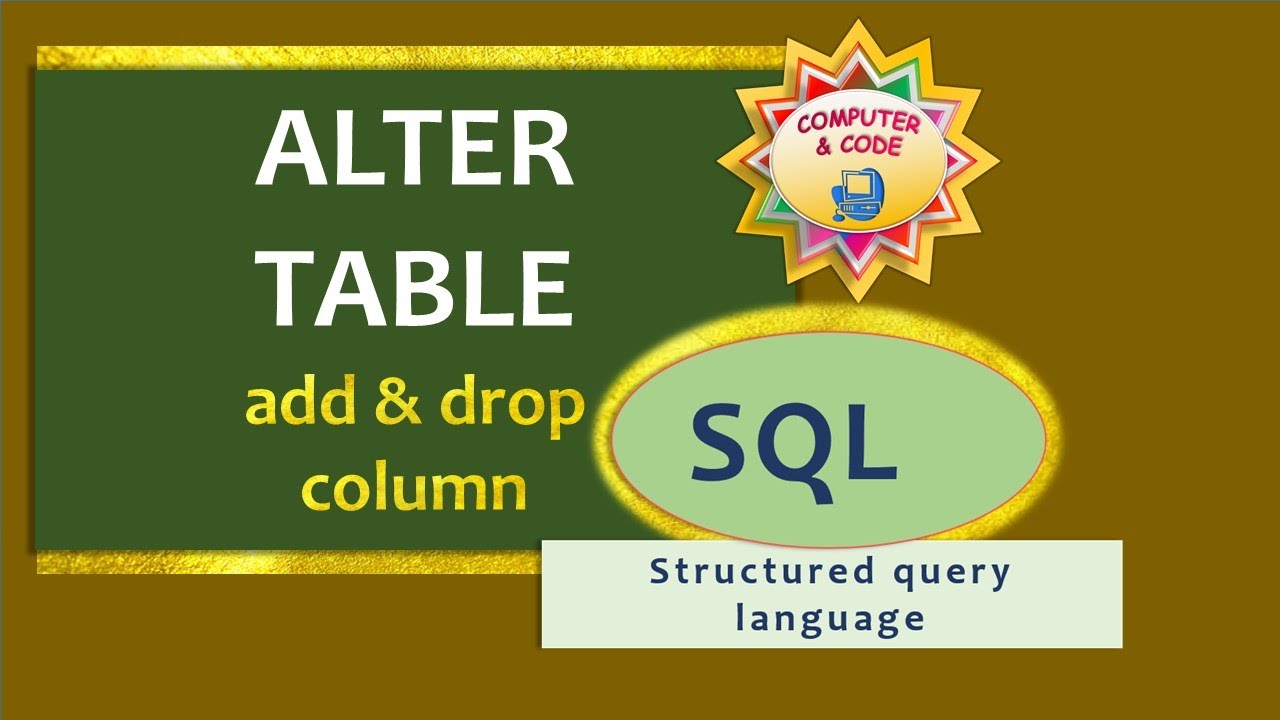 add and drop column in SQL || 