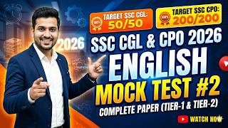 SSC CPO Mains &amp; SSC CGL 2026 English | Mock Test - 2 | SSC CPO Mains Previous Year Questions