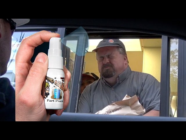 HORRIBLE DRIVE THRU FART SPRAY PRANK (Poop Prank) 