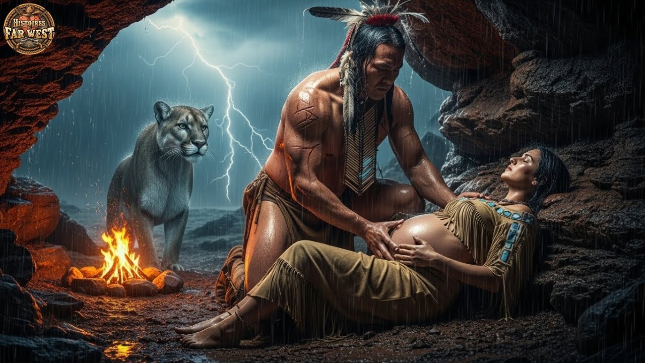 Le Comanche Balafré Sauva la Yavapai Enceinte – Il Brisa Ses Chaînes Sous la Pluie