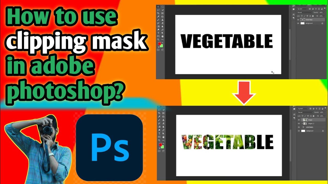 How to apply clipping mask in adobe photoshop || Apply clipping mask in ...