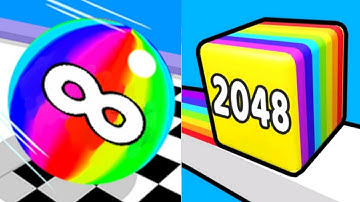 Happy Cubes 2048 🆚 Ball Run 2048 Gameplay walkthrough android iOS