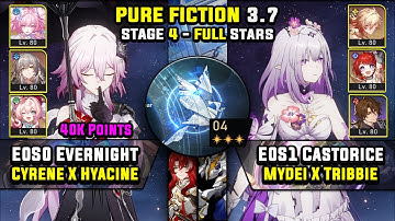 E0 Evernight Carry W/ Cyrene & E0 Castorice Carry (3 Stars) Pure Fiction 4 Honkai Star Rail 3.7