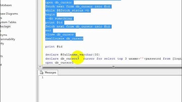 Cursor examples in sql server 2005