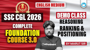 SSC CGL Reasoning 2026 | Ranking and Positioning Demo Class | Complete Foundation Course 3.0