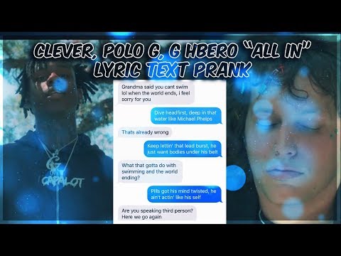 CLEVER, POLO G, G HERBO "ALL IN" LYRIC TEXT PRANK ON LIL BROTHER