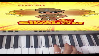 Video thumbnail of "Little Singham on Piano|OfficialSong|Police ki vardi sher|Piano Tutorial|Cartoon Song Piano"