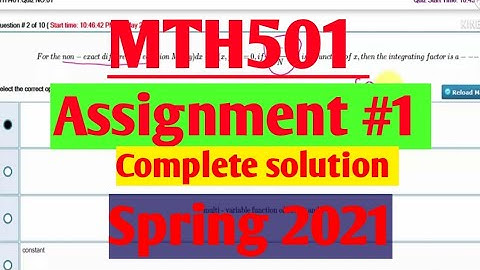 MTH501 : Assignment #1 complete solution || 100%correct solution ||maths by Zahfran