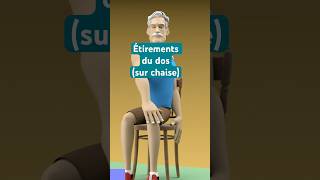 Etirement du dos sur chaise: rotation du buste #healthandwellnessforseniors #motivation #maldedos