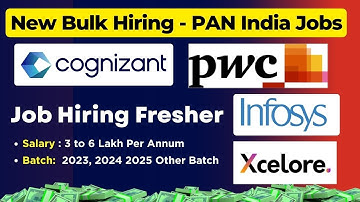 ❤️New Bulk Hiring | Cognizant Analyst Hiring - PWC Direct Hiring | Xcelore, Infosys Recruitment
