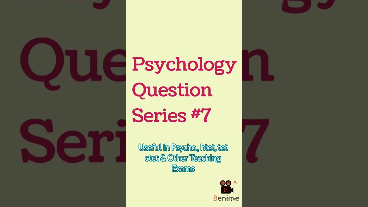 🧠 Manovigyan Important Questions 2026 – Exam Mein Zaroor Aayenge! | psychology questions #7 
