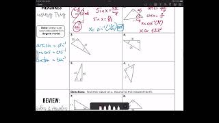 Geo - 7.5 Trigonometry finding Sides and Angles