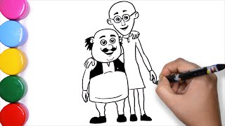 How to Draw Motu Patlu | Motu Patlu Friendship Painting | Learn to Draw  Cartoon - YouTube