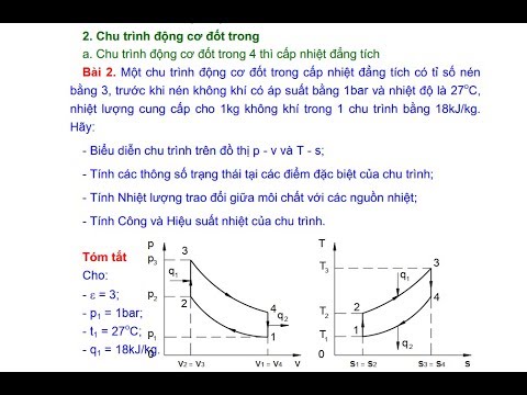 Video Giải bài tập Nhiệt kĩ thuật | Chu trình ĐCĐT cấp nhiệt... - youtube