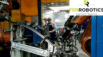 Grinding of car door welding seam by FerRobotics ACT