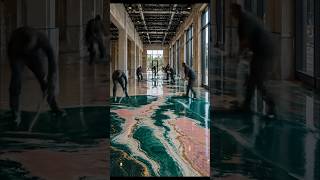 LUXURY SHOWROOM WITH EMERALD METALLIC EPOXY FLOORING 💎#epoxyfloor #luxuryinteriors #interiordesign