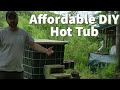 Wood fired hot tub using IBC Tote at our off-grid cabin