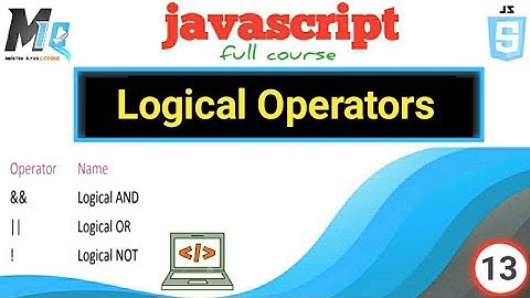 javascript Logical Operators | What is  && , | | , ! operators in urdu