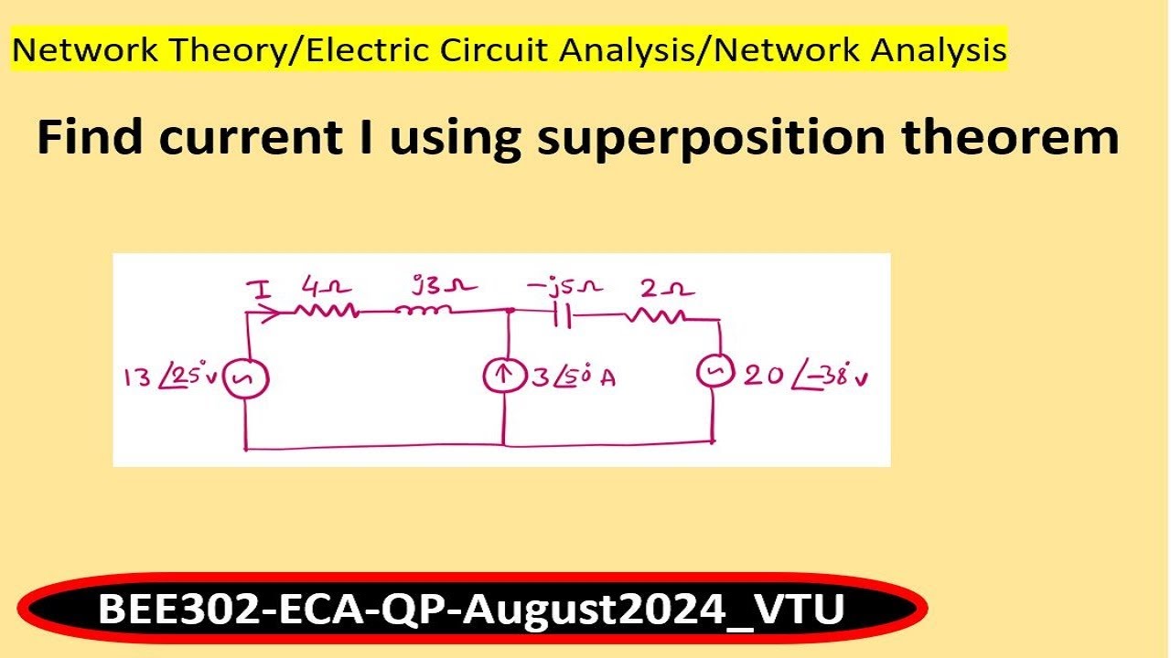 Find current I using superposition theorem - YouTube