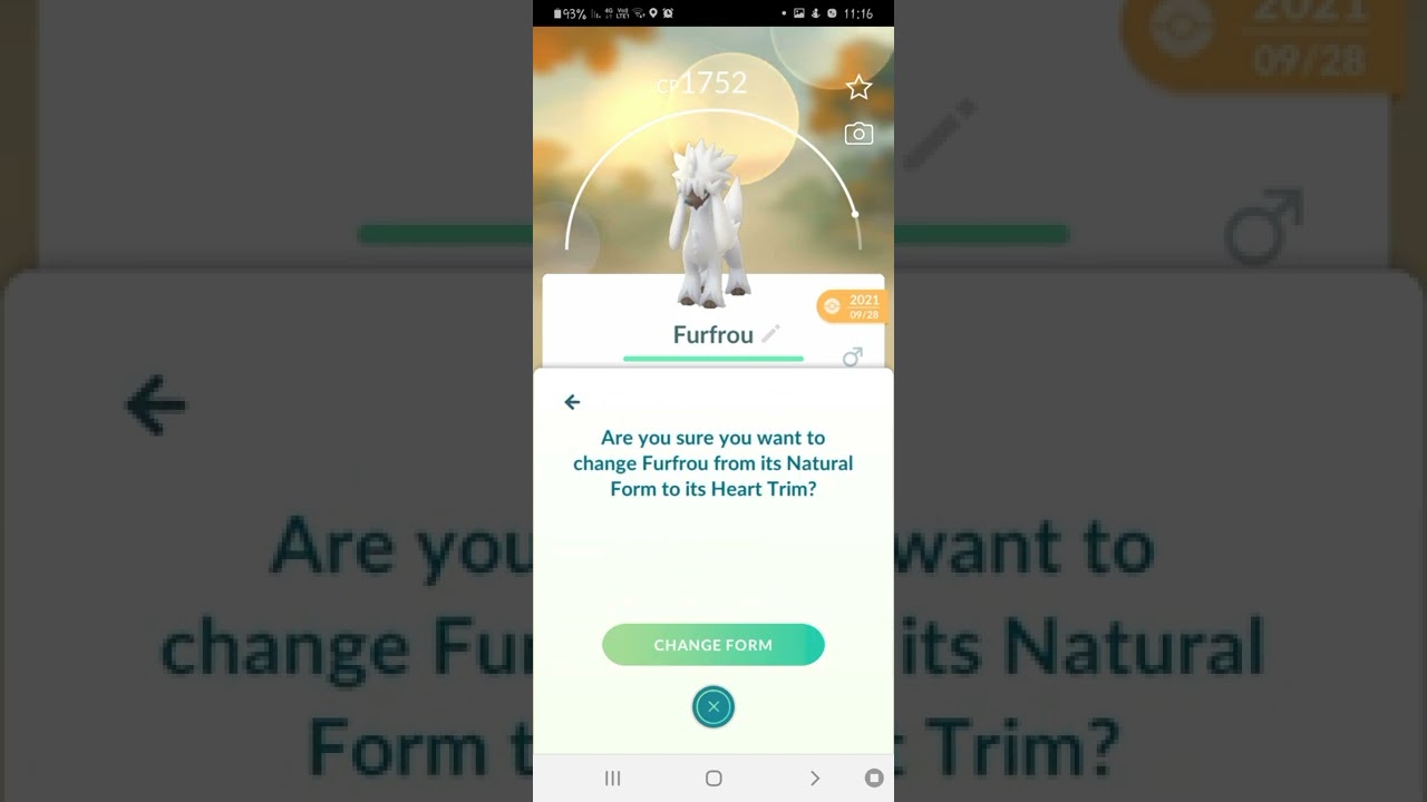 changing Furfrou into his heart trim