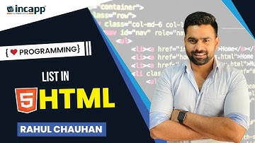List in HTML by Rahul Chauhan Sir | HTML | Incapp