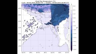Next Ten Days (3 hours interval) Cloud Top Temperature (°C ) in Bangladesh. Based on: NCEP GFS DATA.