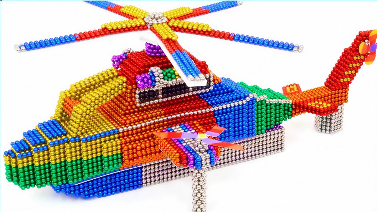 Building a Colorful Helicopter with Magnetic Balls | Satisfying ASMR