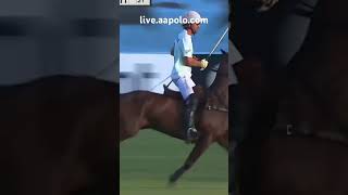 La Hache’s Polito Pieres scoring the final goal against La Dolfina in the 2023 Abierto Semi-Final