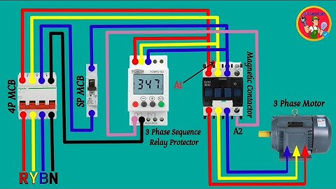 3 phase sequence protection Relay wiring diagram/monitoring relay failure and sequence connection