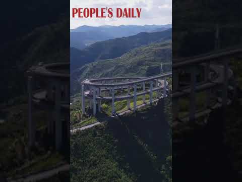The three-story-high Tianlongshan Highway in north China’s Shanxi Province