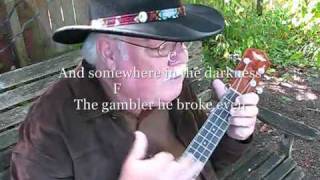 THE GAMBLER for the UKULELE : UKULELE LESSON / TUTORIAL by "UKULELE MIKE" chords