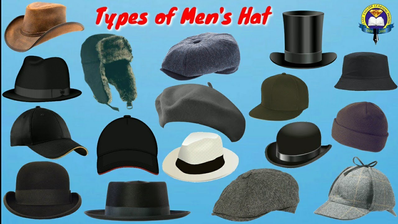 Men S Hats Name Hats Vocabulary In English Easy English Learning Process Youtube