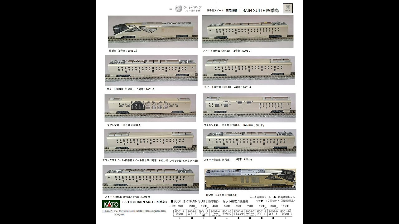 KATO-E001形TRAIN SUITE 四季島10両セットから3 : 鉄道模型おもちゃ倶楽部