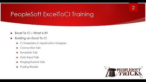 PeopleSoft ExcelToCI Training